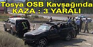 Tosya OSB Kavşağında Araç Takla Attı 3 Yaralı