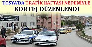Tosya’da Trafik Haftası nedeniyle kortej düzenlendi.