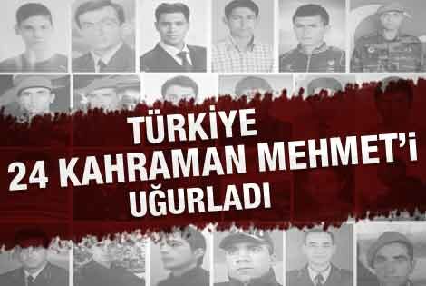 Türkiye 24 şehidini uğurladı