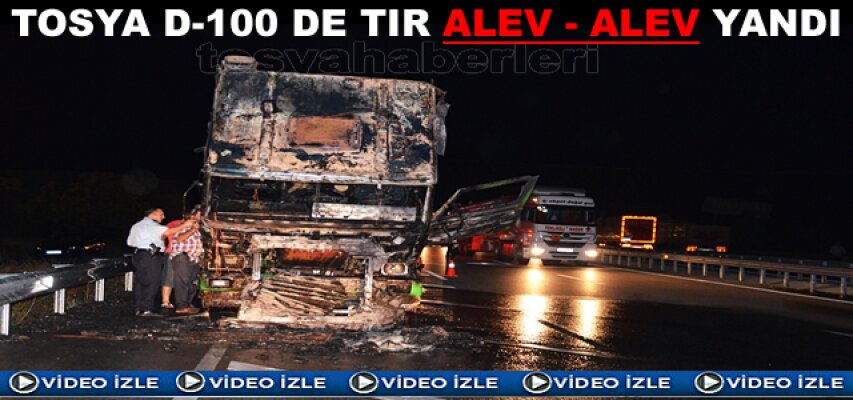 Tosya D-100 Karayolunda TIR Alev Alev Yandı