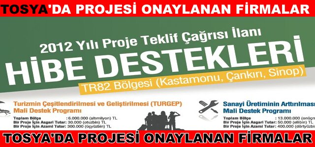 Tosya'da Kuzka Projesi Onaylanan Firmalar