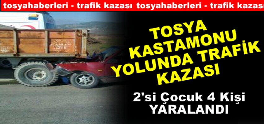 TOSYA’DA OTOMOBİL ,TRAKTÖRE ARKADAN ÇARPTI
