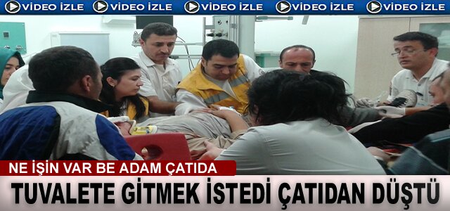 TOSYA'DA TUVALETE GİDEN ADAM ÇATIDAN DÜŞTÜ (VİDEO HABER)