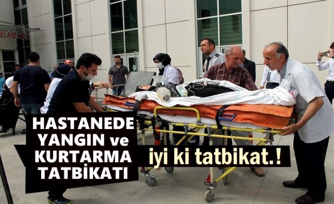 Tosya Devlet Hastanesinde Kurtarma ve Yangın Tatbikatı
