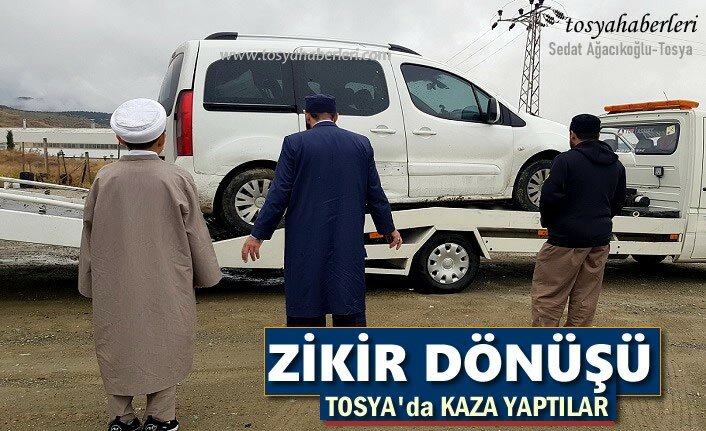 Zikirden Dönen Aile Tosya'da Trafik Kazası Geçirdi