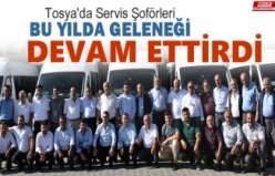 Tosya’da Öğrenci Servis Şoförleri 15 yıllık geleneği devam ettirdi