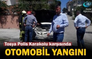 Tosya Polis Karakolu Karşısı Otomobil Yangını
