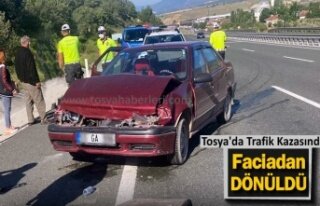Tosya'da Trafik Kazasında Faciadan Dönüldü