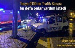 Tosya'da Trafik Kazasında Yol Yardım Ekipleri...