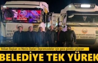 TOSYA BELEDİYESİ DEPREM BÖLGESİNE HIZ KESMEDEN...