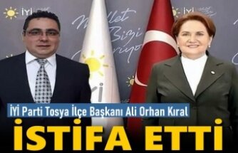 İYİ PARTİ TOSYA İLÇE BAŞKANI İSTİFA ETTİ