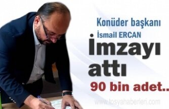 KONÜDER BAŞKANI İSMAİL ERCAN İMZAYI ATTI