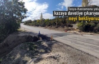 TOSYA'DA YOL ÇALIŞMASI KAZAYA DAVETİYE ÇIKARIYOR