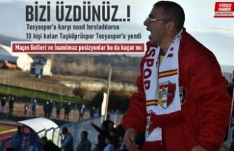 TOSYASPOR DEPLASMANDA 10 KİŞİ KALAN RAKİBİ TAŞKÖPRÜSPOR'A YENİLDİ