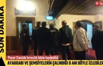 Tosya’da Cami cemaatinin ayakkabıları ve şemsiyesiler çalındı