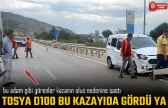 TOSYA D100'DE AKILLARA ZARAR TRAFİK KAZASI