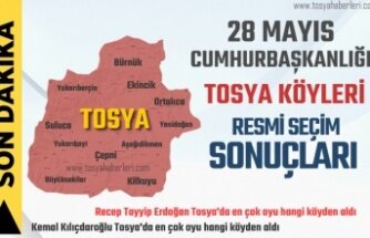 28 MAYIS CUMHURBAŞKANLIĞI TOSYA 53 KÖY SEÇİM SONUÇ