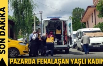 Pazar yerinde rahatsızlanan yaşlı kadına taksiciler yardım etti