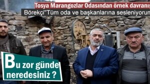 Tosya Marangozlar Odası yangında işyeri yanan esnafa iş makinesi yardımı