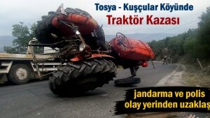 Tosya’da Traktör Kazası 1 kişi yaralandı